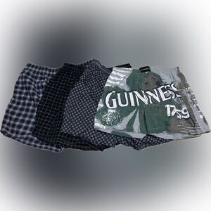 Sleep Shorts Elastic Waist Varied Patterns Lounge 4 Pair Boxer Shorts Large